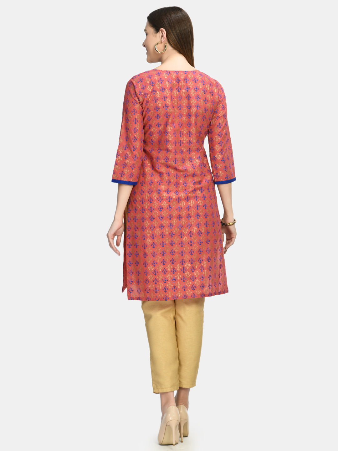 Old Rose Hand block Printed Kurta - NOZ2TOZ