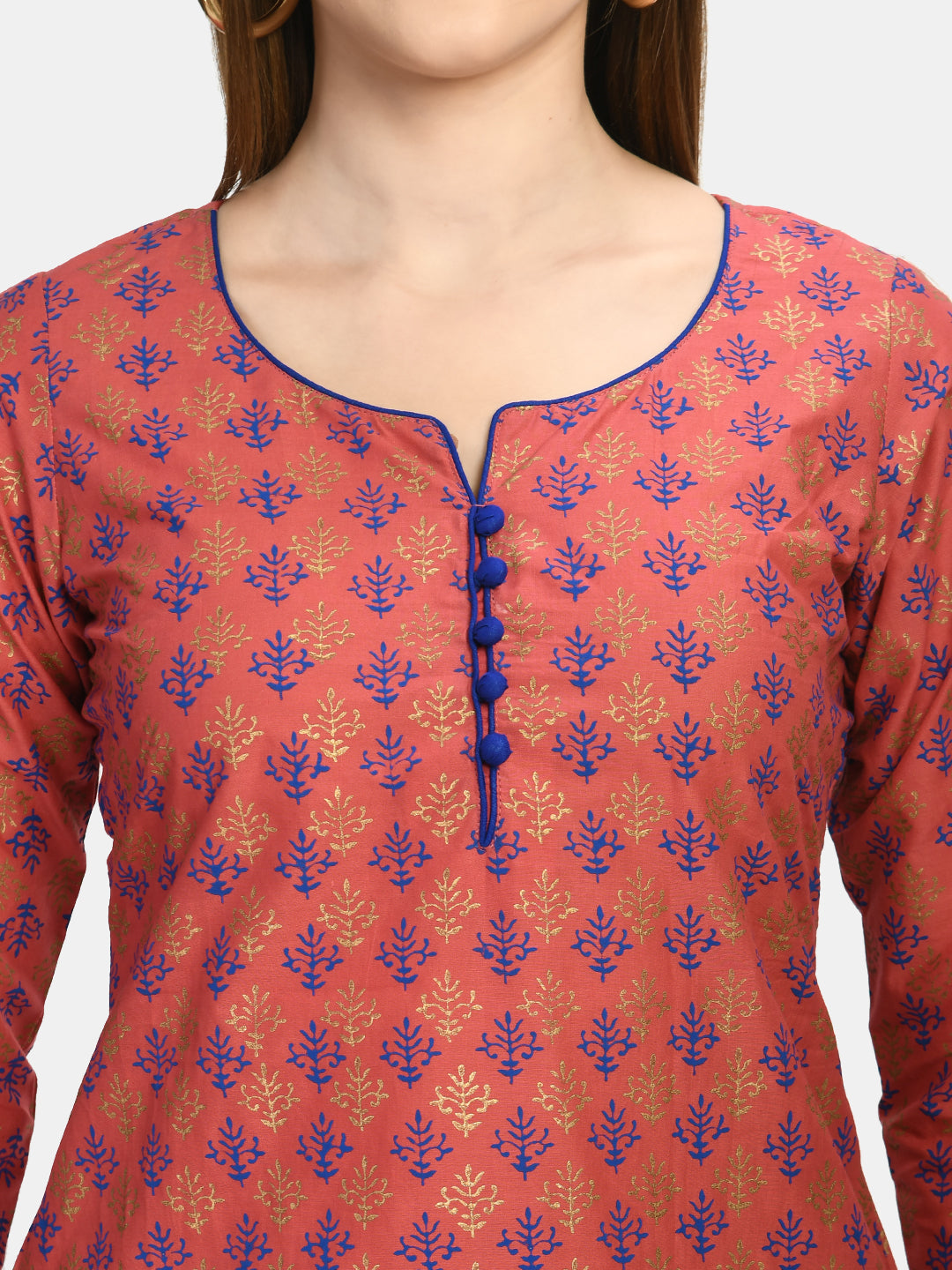 Old Rose Hand block Printed Kurta - NOZ2TOZ