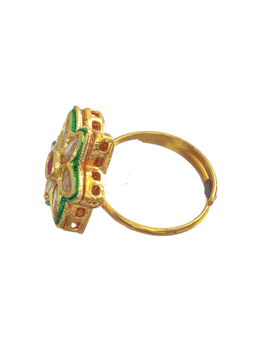 Multicolor Flower Gold Plated Ring - NOZ2TOZ