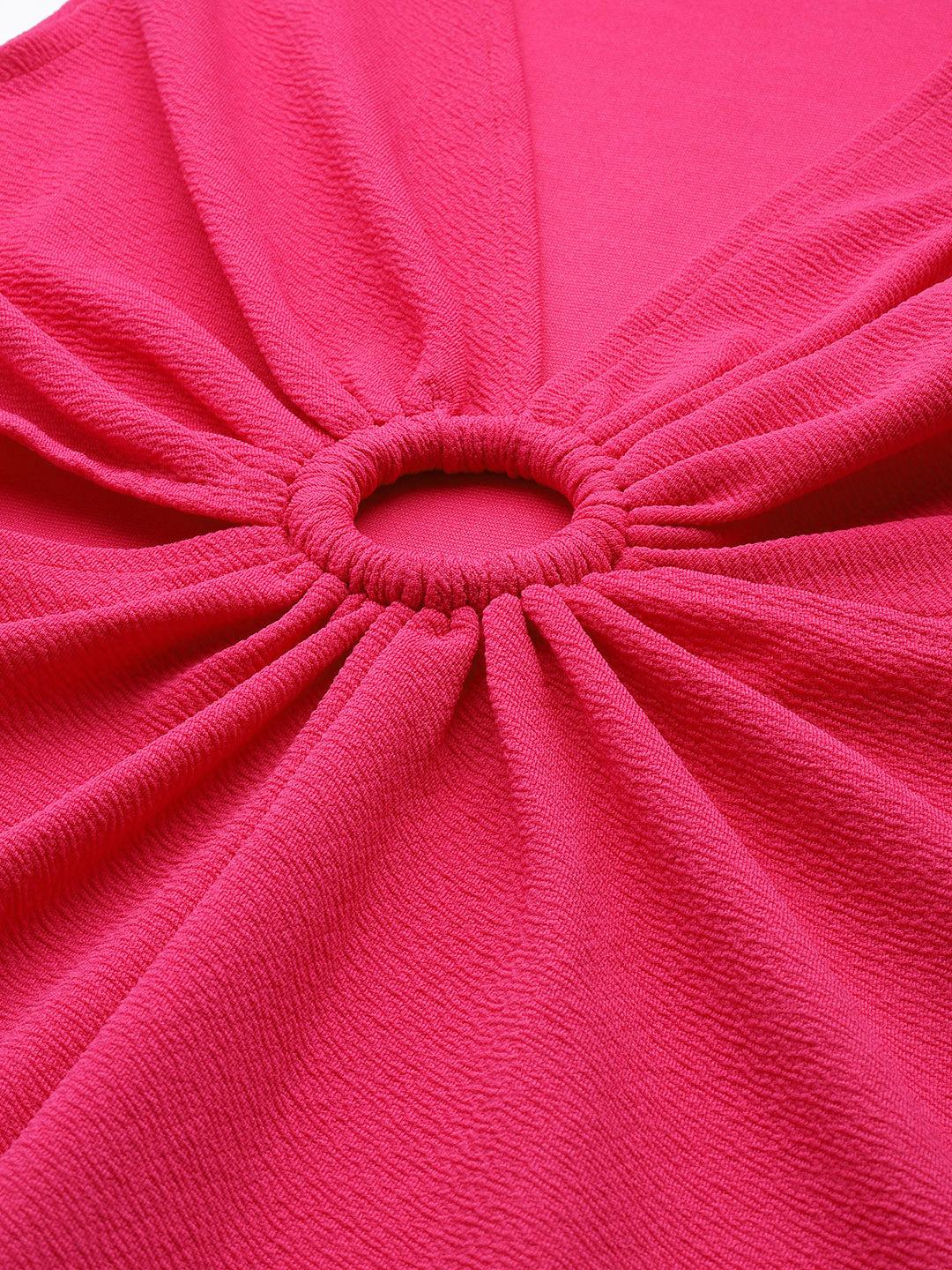 Women Fuchsia Sleeveless Ring Bodycon Dress - NOZ2TOZ