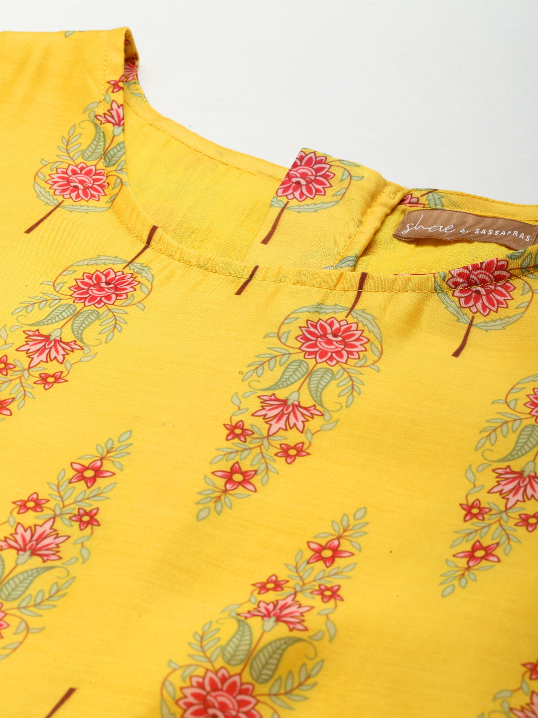 Women Yellow Floral Aanrkali Dress - NOZ2TOZ