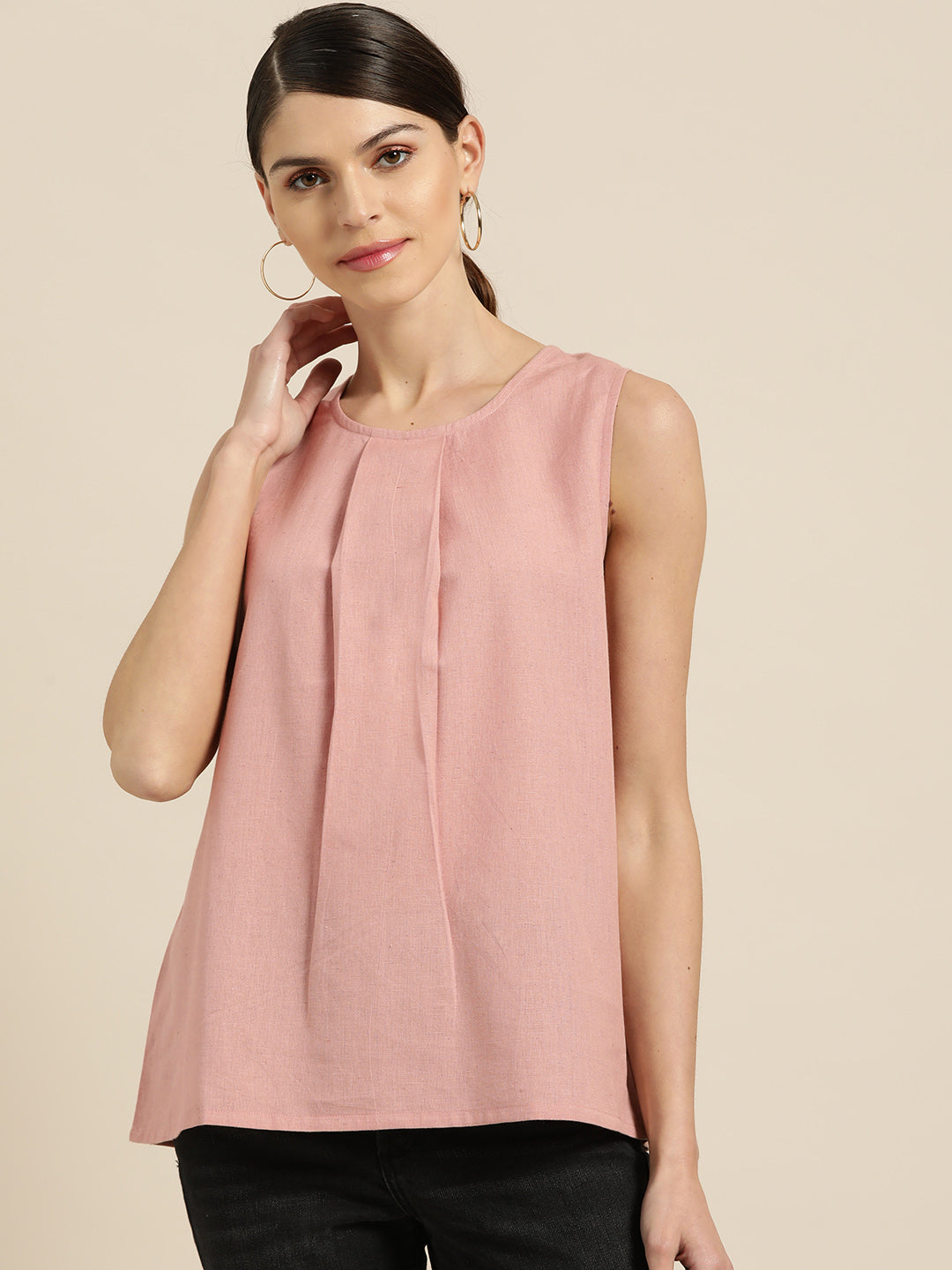 N2Z2TOZ - Baked Pink Sleeveless Back Tie Up Top