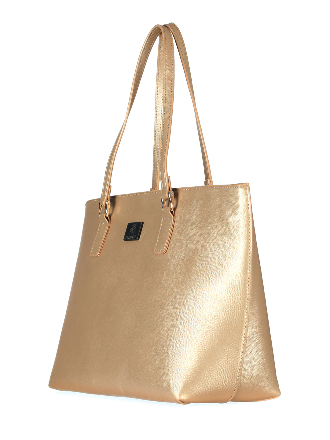 Metallic Gold Solid Tote Bag - NOZ2TOZ
