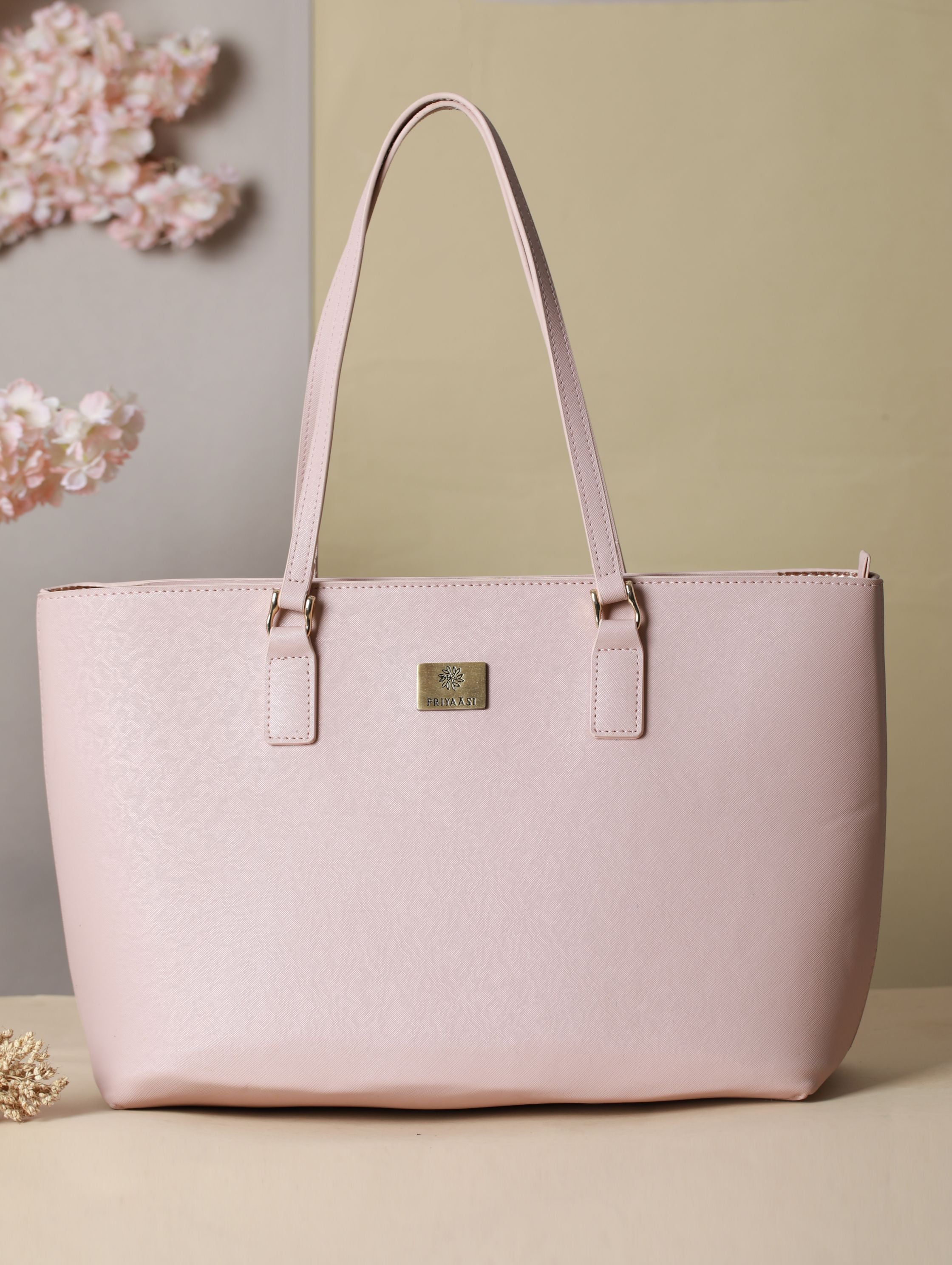 Blush Pink Solid Tote Bag - NOZ2TOZ