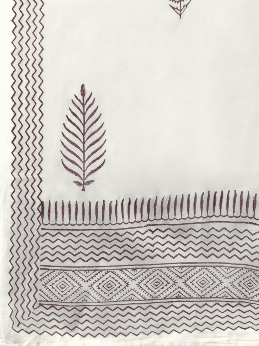 Women Maroon & Offwhite Embroidered Dupatta Set